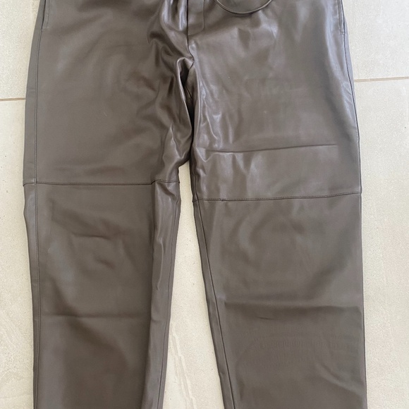 MANGO new leather pants size xxl in beautiful brown-grey colour - Picture 1 of 4